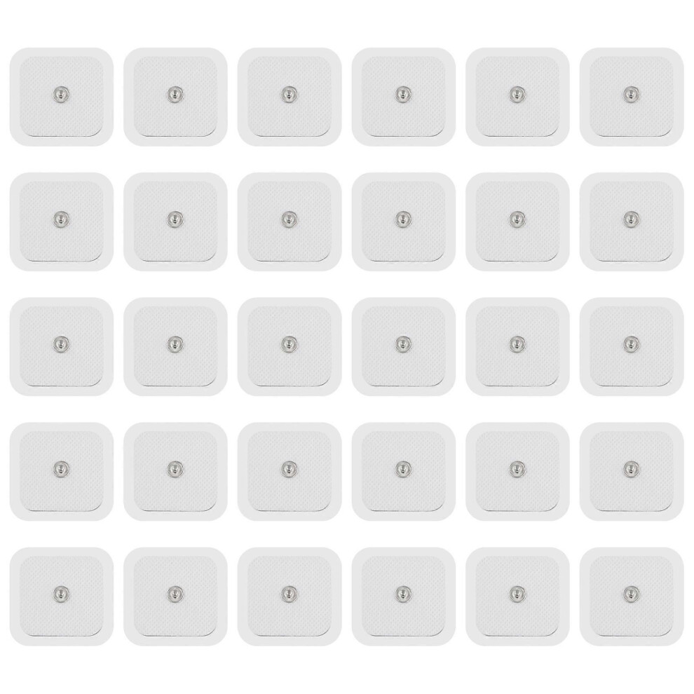 Electrode Pads 30 Pcs 4x4cm Non-woven Hydrogel Self Adhesive Reusable compatible with TENS Therapy and Medium Frequency Physio Machines