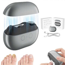 Electric Nail Clipper for Seniors with LED Light Rechargeable Toenail Trimmer for Thick Nails Grey Type C Charging