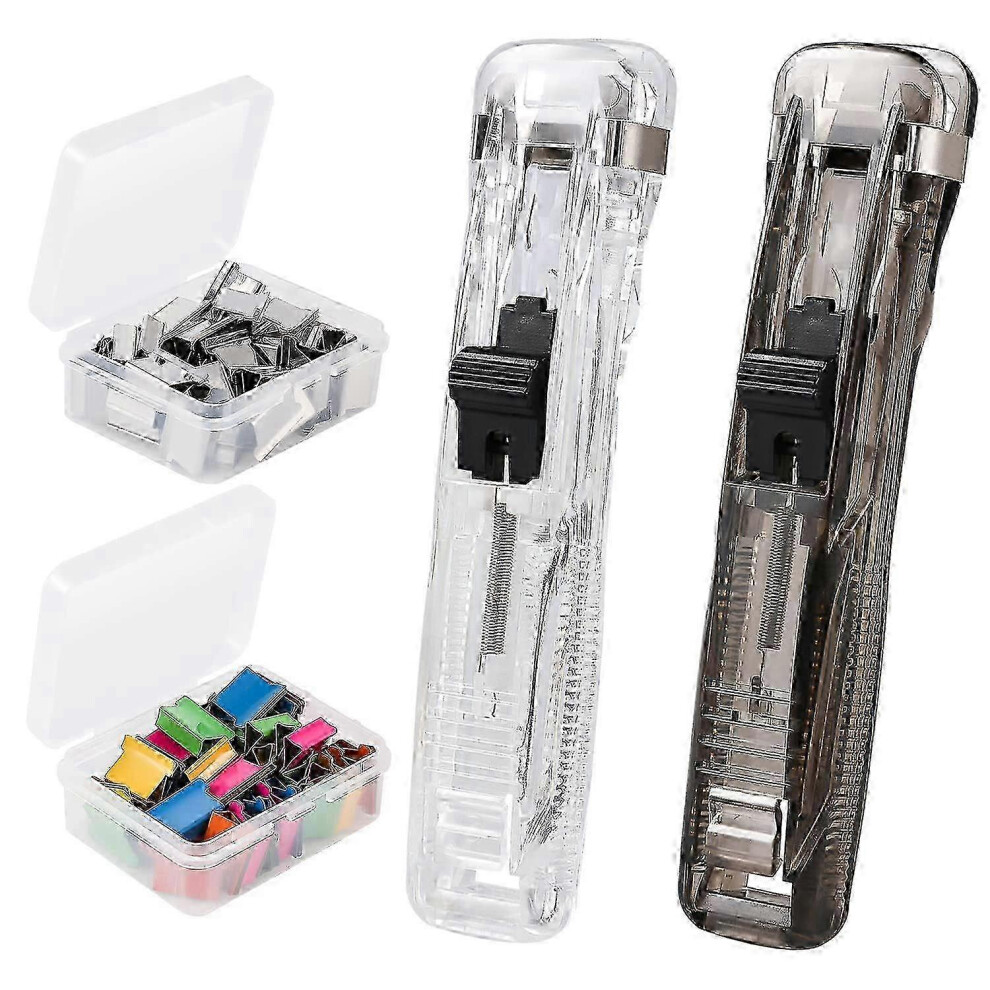 Clam Clip Dispensers With Refill Clips For Binding Paper & Sealing Food Packaging, Transparent And Black 6966168008705