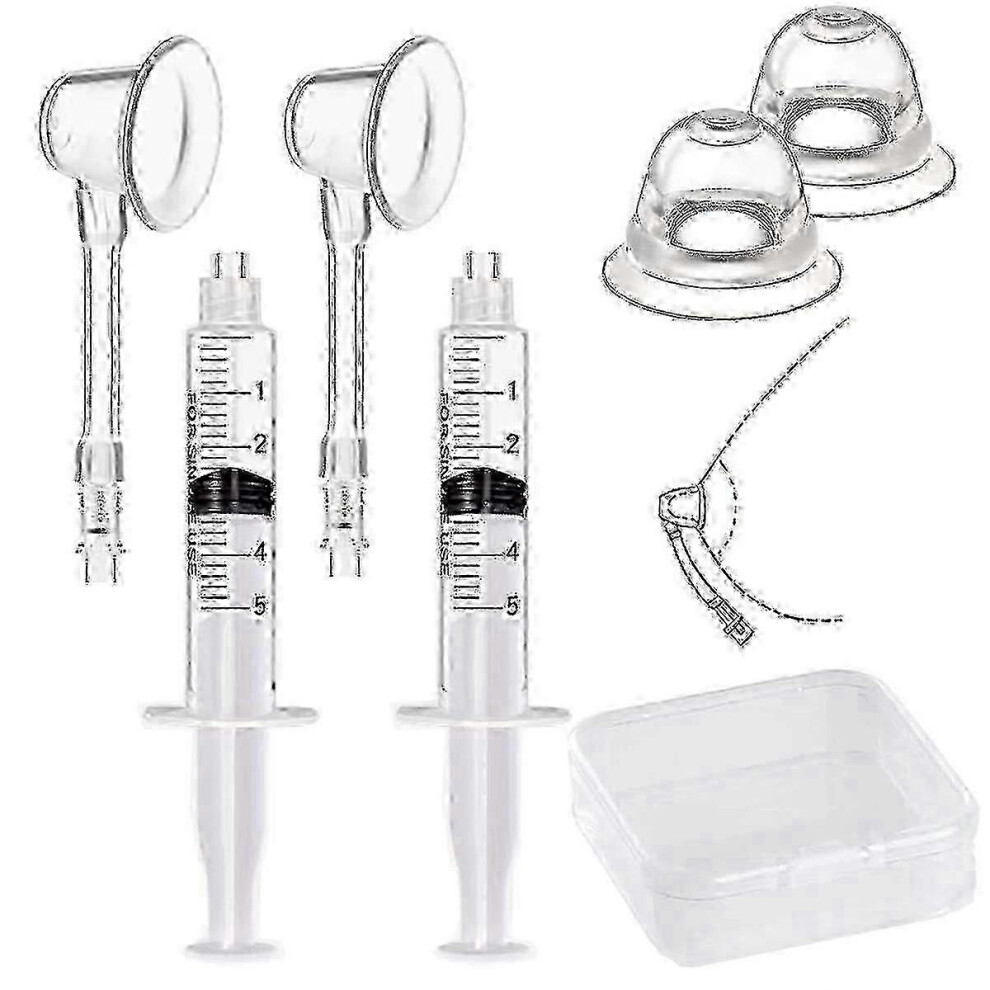 2 Pack Inverted Nipple Correctors Soft Silicone Physical Suction Devices for Flat and Short Nipple Correction