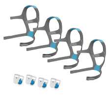 Vervangende N20-hoofdband compatibel met ResMed AirFit/AirTouch N20, 4 stuks grijs nylon, verstelbaar en ademend