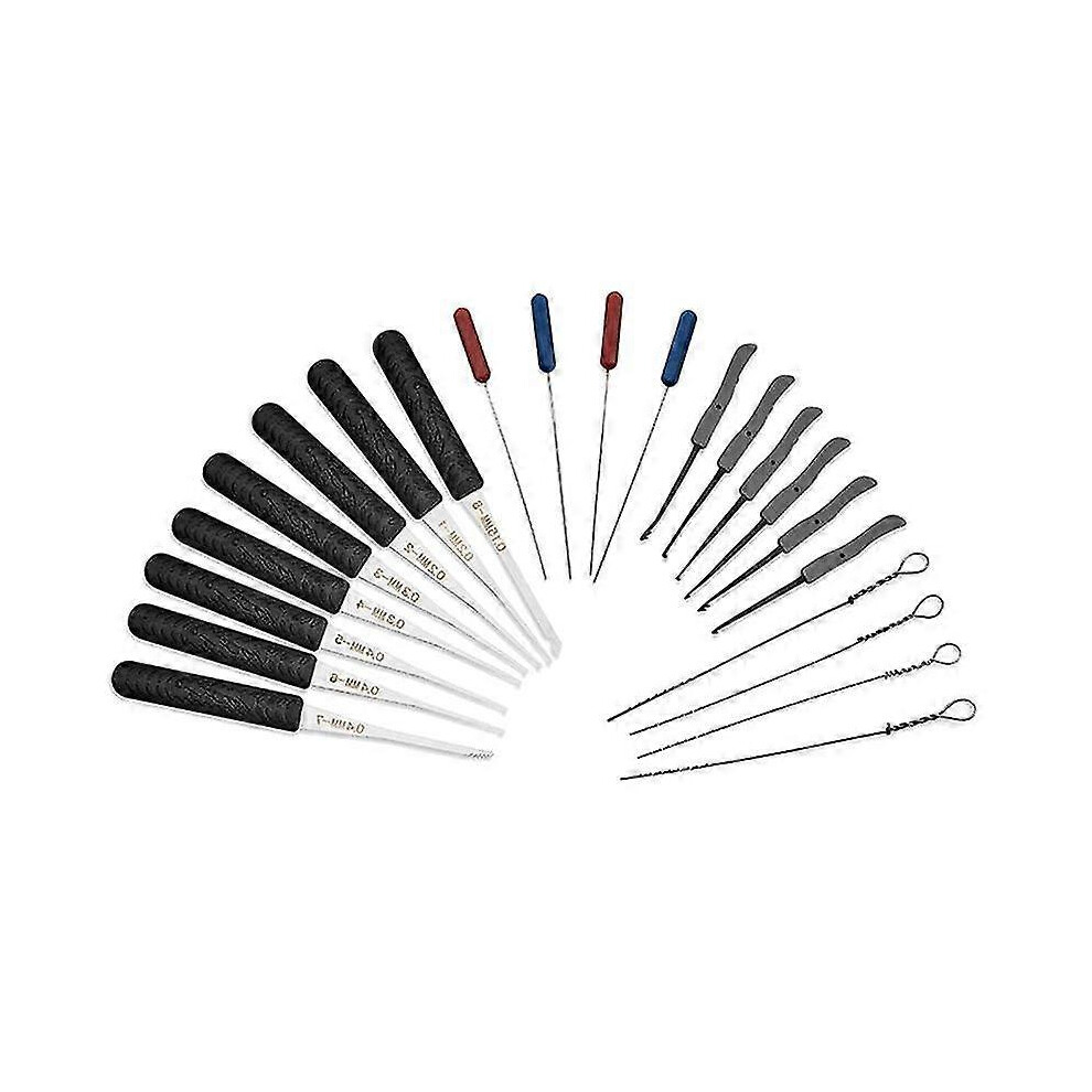 Black Broken Key Extractor Kit 12 Pieces For Key And Debris Removal From Locks Metal 0.15Mm To 0.4Mm Thickness