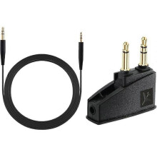 Vervangende hulpkabel compatibel met Bose QC45 QC35 QC25 met vliegtuigadapter en vergulde connectoren.