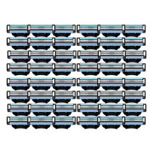Paquete de 48 recambios de cuchillas de afeitar compatible con Mach3, 3 capas con banda lubricante y diseño antiobstrucción para afeitado diario.