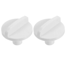 Fridge Freezer Temperature Control Replacement Knob 2 Pack White Plastic Round Rotary Adjustment 3x3x2.5cm Universal Fit