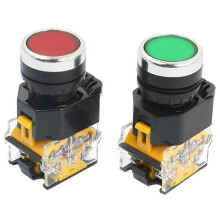 Push Button Switch 2Pcs LA38-11 22mm Mount 10A 380V DPST 1NO 1NC Momentary Red Green for Automatic Electric Circuit Control