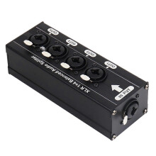 Gebalanceerde audiosplitter voor XLR en 6,5 mm, bidirectionele 1x4/4x1 signaalverdeler, voor podium- en studiogebruik.