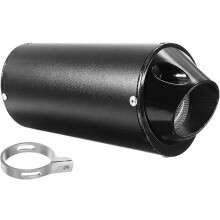 Silenciador de escape universal de acero inoxidable para motocicleta, compatible con ATV y motocross de 50 cc, 110 cc y 125 cc, con abrazadera.