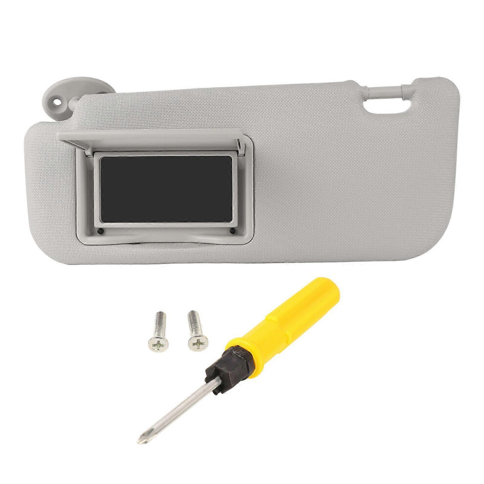 Car Sun Visor Left Driver Side Pvc Uv Resistant With Vanity Mirror Includes Installation Screwdriver And Screws Grey 6966168009900
