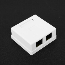 Boîtier de Raccordement Réseau Bureau 2 Ports RJ45 8P8C ABS 100MHz 22-24AWG