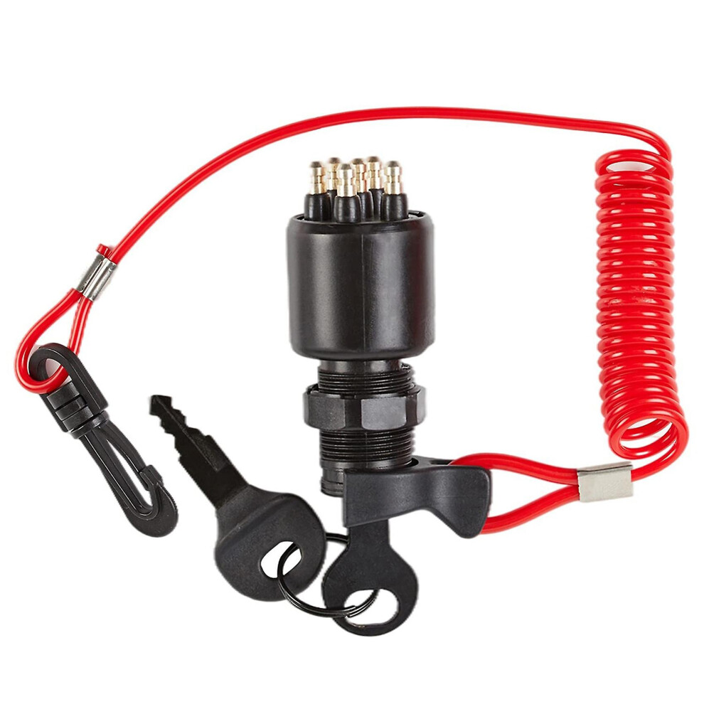 Ignition Switch Key Safety Lanyard Assembly Compatible With Omc Evinrude 1996 Up 40-200Hp Outboard Motor 5005801 105Mm 6966168017677