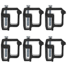 Abrazaderas de montaje de aluminio compatible con Ram 1500 2500 3500, Ford F250, Chevrolet Silverado, color negro, paquete de 6 unidades
