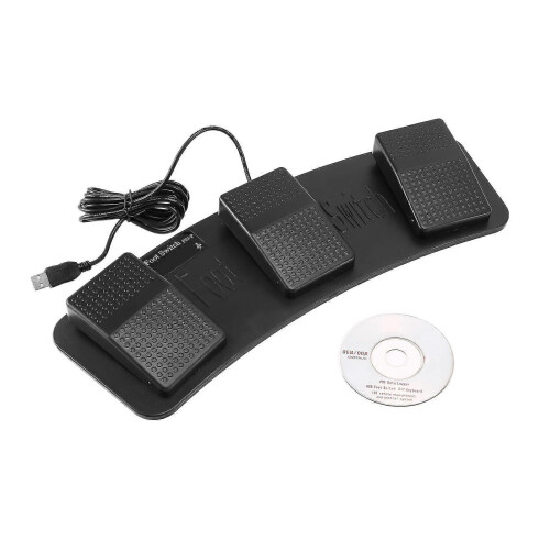 USB Triple Foot Switch Pedal for PC Keyboard Mouse Control Programmable with Software for Instrument & Factory Testing