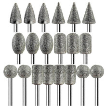 Fraises Diamantées 20 pièces pour Outils Rotatifs, Compatible avec Dremel, 1/8 Pouce pour Pierre Verre Céramique
