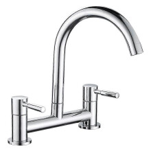 Bateria zlewozmywakowa 2-otworowa 180 mm podwójna dźwignia montaż na blacie korpus mosiężny zawór ceramiczny