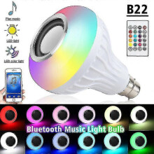 Smart LED Bulb with Music Sync Mode, Multi-Colour Light & Voice Control for B22 Socket