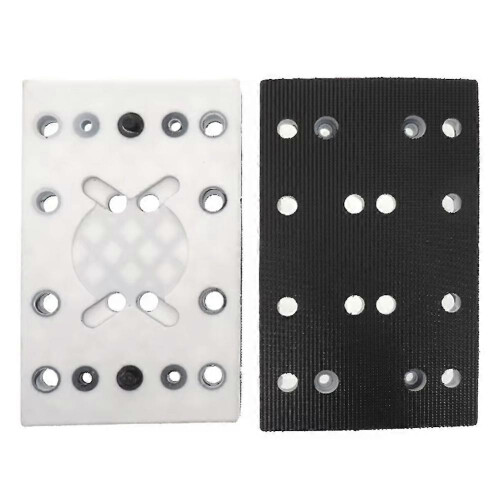 130x80mm Square 12 Holes Hook and Loop Sanding Replacement Pad Compatible with Festool RTS 400 REQ Soft Regular Density