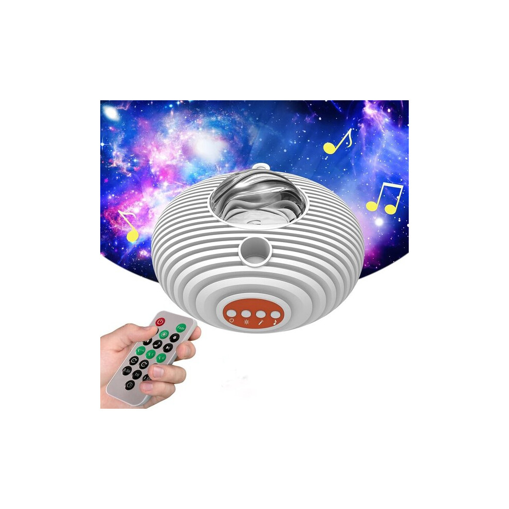 White/Light Star Projector With Noise, Rechargeable Spaceship Design Night For Sleep Aid & Nursery