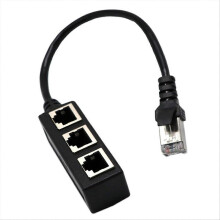 RJ45 Ethernet Splitter 1 to 3 Ports, Compatible with Cat5 Cat5e Cat6 Cat7 Network, Gold Plated Core, Signal Protection