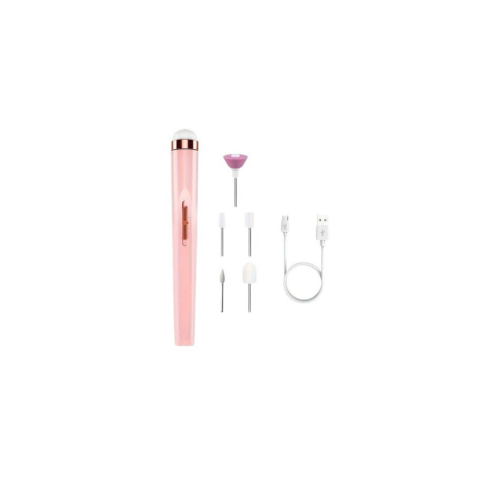 Portable Electric Nail File with 5 Attachments and USB Charging for Manicure and Pedicure