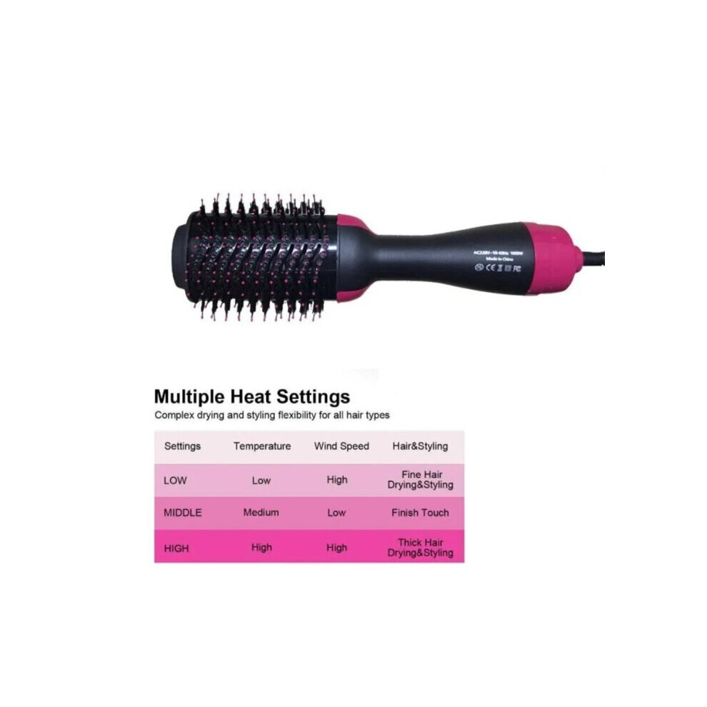 Hot Air Brush Styler 1000W with 3 Heat & Speed Settings, Ionic Technology for Frizz Control