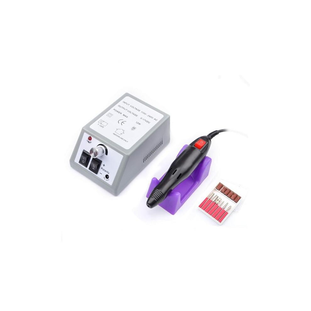 Electric Nail Drill 20000rpm with 6 Drill Bits, 12W USB Powered Manicure Set for Nail Shaping & Polishing