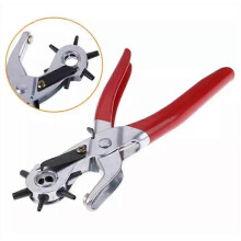 Leather Belt Punch Tool Double Lever 6 Hole Sizes 2-4.5mm for Leather Belts Canvas
