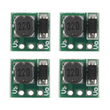 DC/DC-Aufwärtswandlerplatine 0,9–5 V auf 5 V, max. 480 mA, Betriebsfrequenz 150 kHz, grünes Metallgehäuse, 4er-Pack