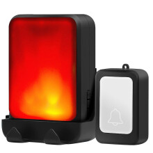 Wireless Loud Flashing Doorbell with Adjustable Volume 7 Colour Visual Alerts for Hearing Impaired 150 sq.m Coverage Home Office Weather Resistant