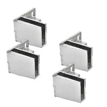 Glass Cabinet Door Hinge Set, Non-Slip Stable Design with Gasket and Rubber Particles, Silver