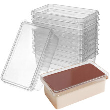 Portable Cake Box with Lid 10Pcs Clear Plastic Food Container 11.50X7.00X4.50CM Stackable for Small Cakes & Mousse