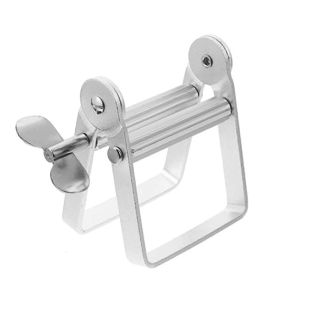 Toothpaste Squeezer Stainless Steel Tube Roller Silver Rotating Dispenser for Facial Cleanser Cosmetic Paint Shoe Cream Tubes