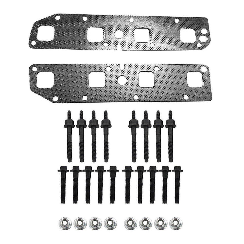 Exhaust Manifold Gasket Set And Bolt Kit Compatible With Dodge Chrysler Jeep 5.7L Hemi 2003-2008 Ram Grand Cherokee 6966168013976