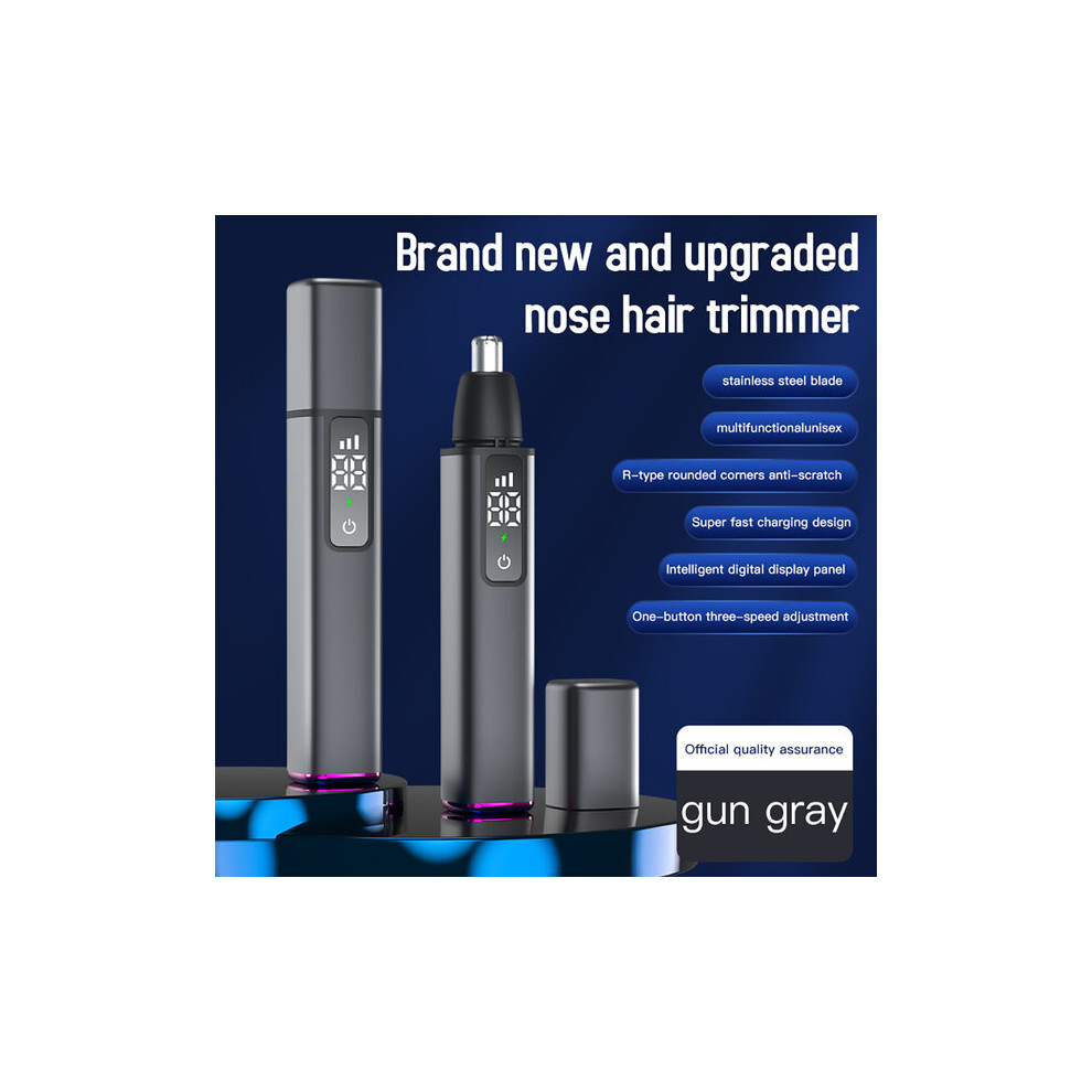 Nose Hair Trimmer for Men USB Rechargeable & Portable Grey Trimmer for Ear Hair Removal