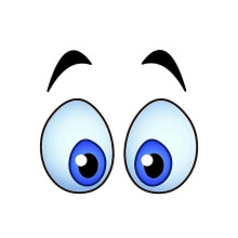 Eye Stickers for Robot Vacuum Cleaner, Waterproof PVC Cartoon Design, 2 Packs 4 Pieces
