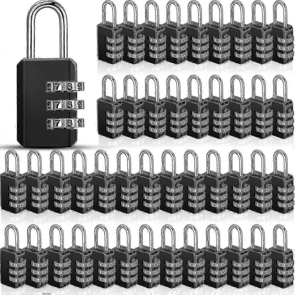 3-Digit Combination Padlock, 50-Piece Pack For Luggage Lockers & Storage, Zinc Alloy Shackle 6966168127420