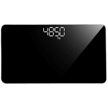 Balanza electrónica portátil recargable con precisión de 50 g, superficie de espejo de vidrio templado, compacta para viajes y uso doméstico.