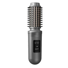 Kabelloser Lockenstab mit Bürste, 2600 mAh Akku, Negativ-Ionen, Grau, Reisefreundliches Styling-Tool für alle Haartypen