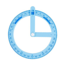 360 Degree Full Circle Rotating Plastic Protractor 130mm Diameter Pink Blue for Students School Office Stationery