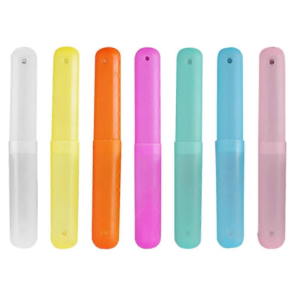 Travel Toothbrush Case with Ventilation Holes, Portable Breathable Plastic Holder for School, Business and Trips - 20.5 x 3 cm