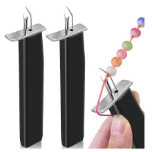 2 Pack Bead Knotting Tool Black Plastic Metal for Pearl Jewellery Making Stringing Bracelets Necklaces Anklets DIY Craft