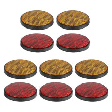 Bicycle Rear Round Reflectors 10 Pack Assorted Colour PP Multi-directional Reflection for Night Riding Suitable for Bikes Scooters Motorcycles