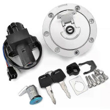 Motorcycle Ignition Switch Fuel Gas Cap Seat Lock Key Set compatible with Honda 35100-MR8-027 CBR VFR NSR Aluminum Plastic ISO9000