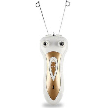 Épilateur pour femmes et hommes avec technologie de fil de coton, rechargeable par USB, pour le corps et le visage, manche en plastique doré