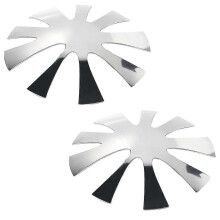 Manicure Molding Templates Silver Metal 2 Pcs for French Nail Art DIY Curves Shapes Fingernail Toenail Home and Professional Use