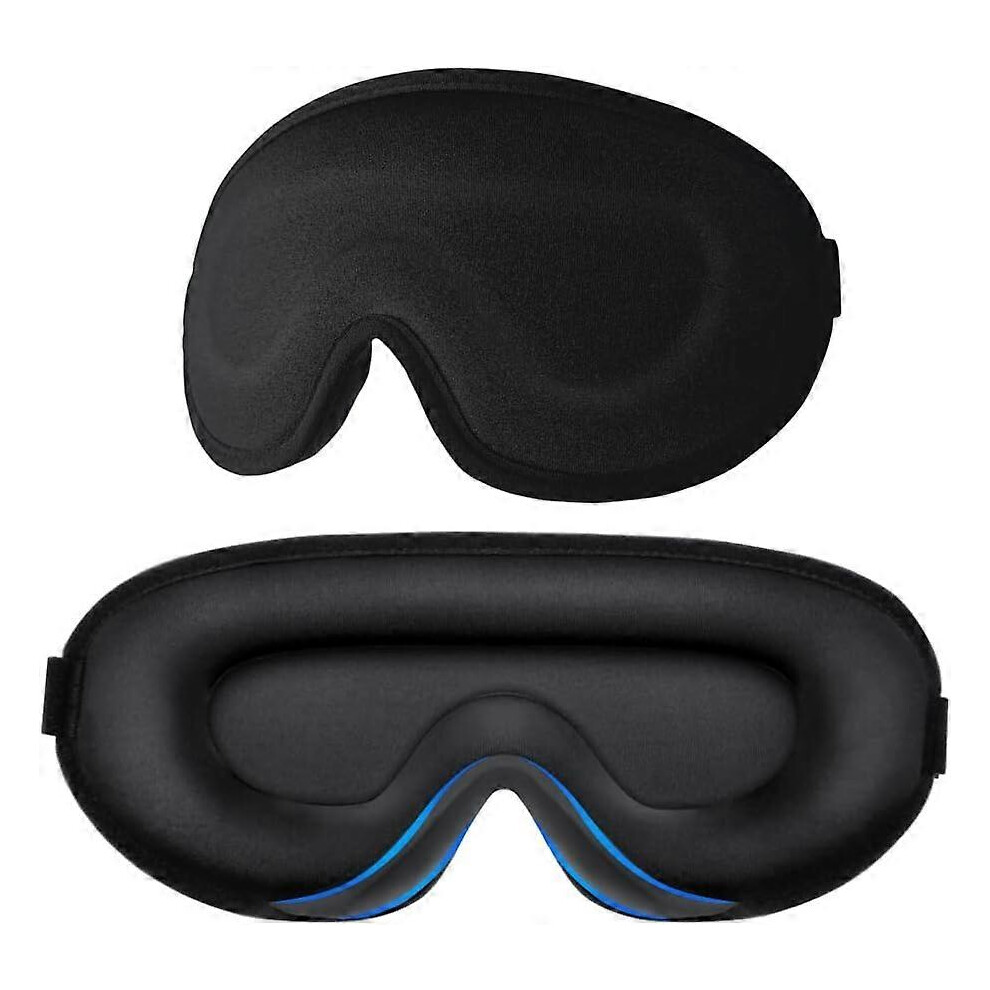Light Sleep Eye Mask Unisex 3D Contour Silk Soft Foam Blocking Adjustable Elastic Strap For Travel Nap Yoga Meditation
