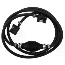 Canalisation de Carburant 2M Compatible avec Moteurs Hors-Bord Johnson Evinrude OMC Yamaha jusqu'à 200HP, 8mm Noir avec Pompe d'Amorçage
