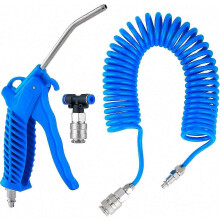 Kit di pulizia pneumatica per camion compatibile con auto, pistola ad aria compressa con tubo a spirale 5 m e ugello in acciaio 120 mm