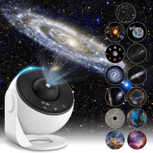 Proyector de cielo estrellado, lámpara de planetario LED, proyección realista de estrellas y luna, 13 discos, habitación infantil