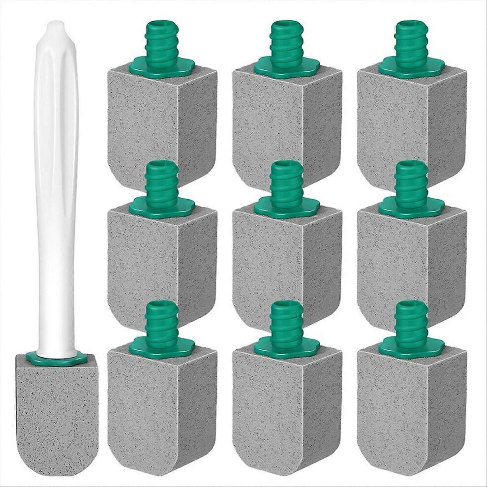 Pumice Stone Toilet Bowl Cleaner 10 Pack with 7.09 Inch Long Handle for Pool Bathtub Tile Kitchen Limescale Rust Removal